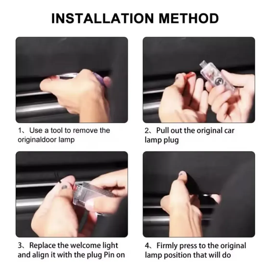 BMW Car Door Logo Light, LED Projector Welcome Lamps (2-Pack) – Fits BMW Models, Easy Plug & Play