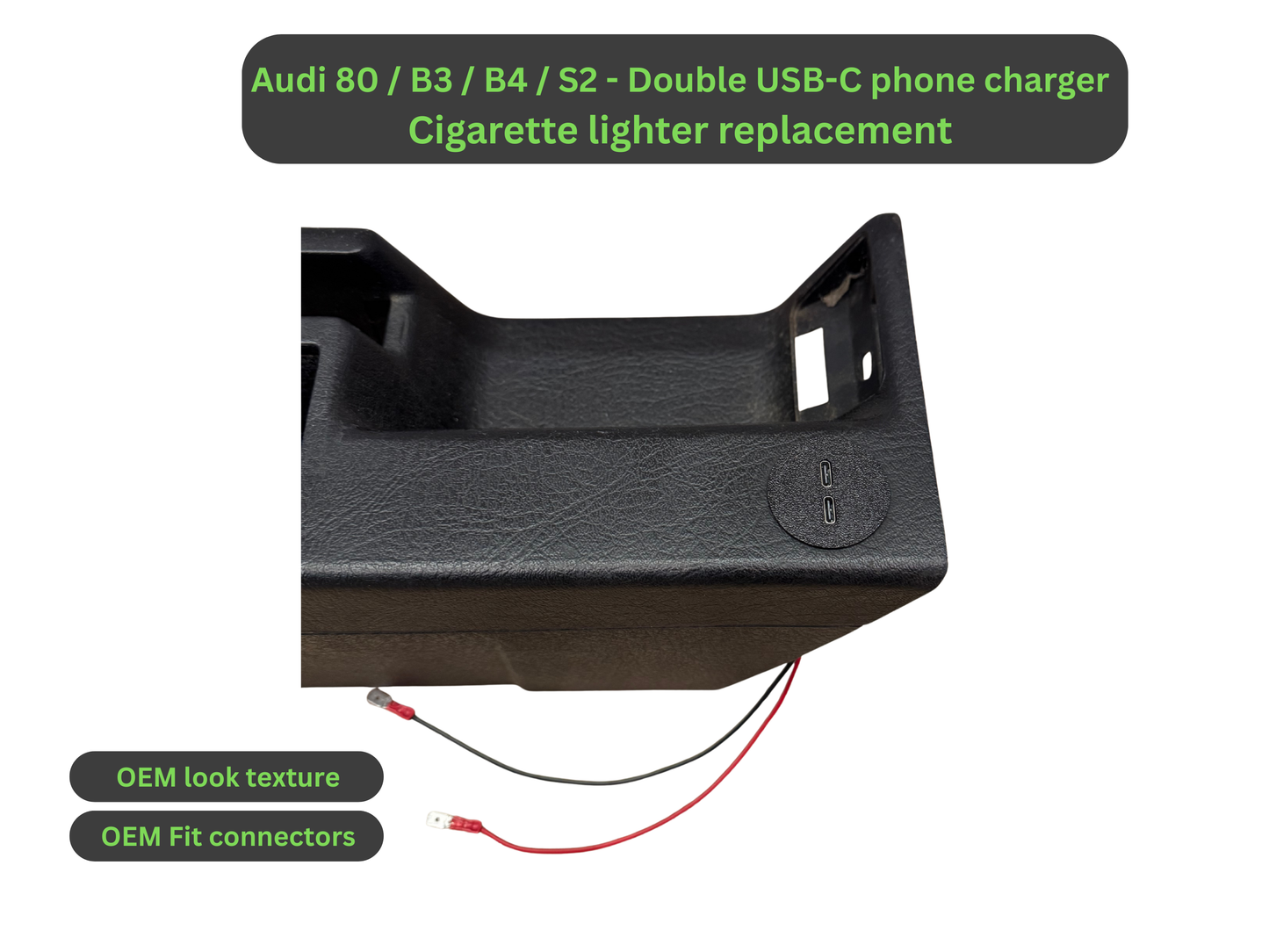 Audi 80 / B3 / B4 / S2 / Double USB-C phone chargers - Cigarette lighter replacement