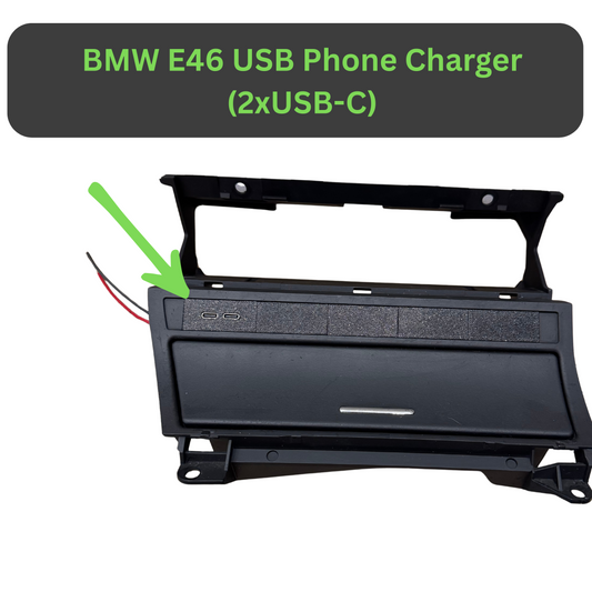 BMW E46 usb charger module installed