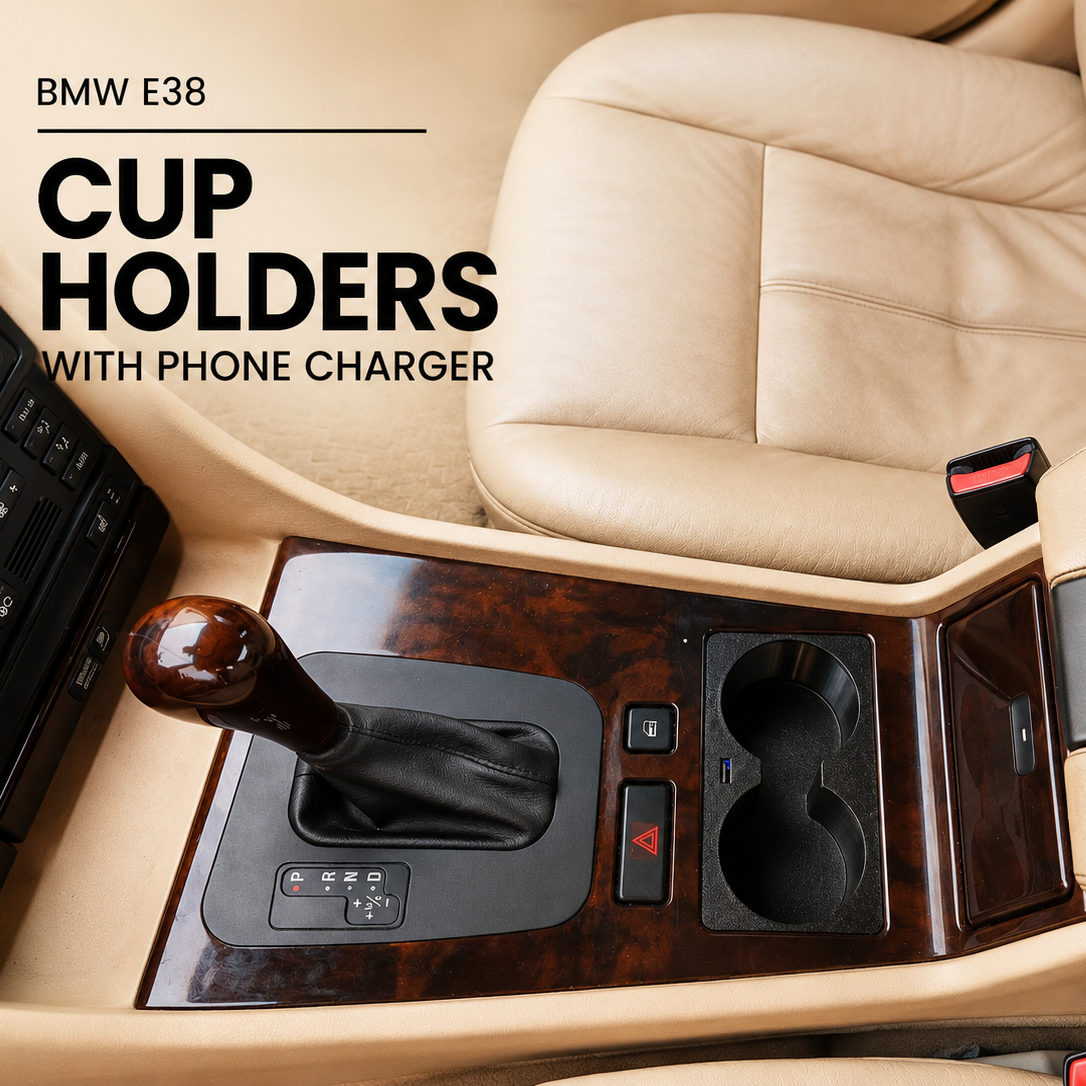BMW E38 Cup Holders with single USB charger
