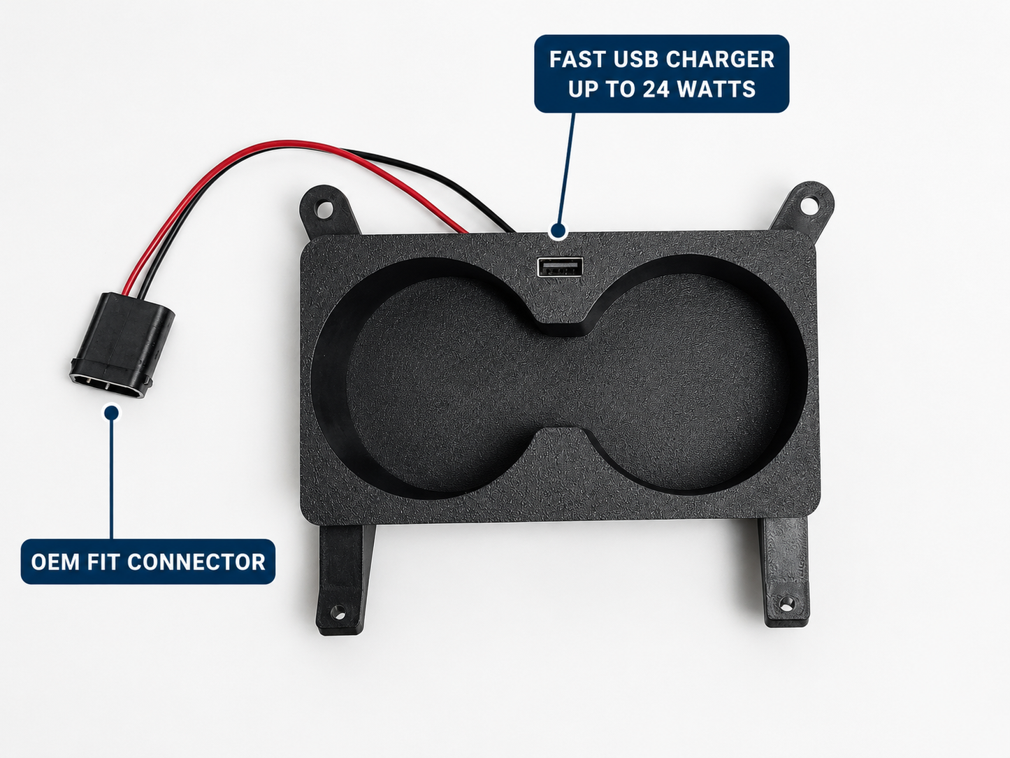 BMW E38 Cup Holders with USB Charger – 7 Series