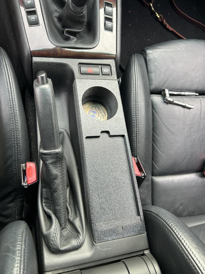 BMW E46 Cup Holder with Built-In Wireless Phone Charger