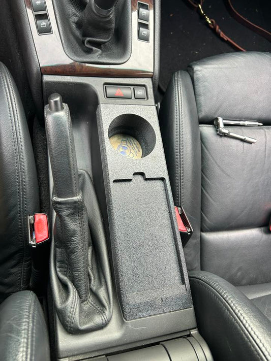 BMW E46 Cup Holder with Built-In Wireless Phone Charger