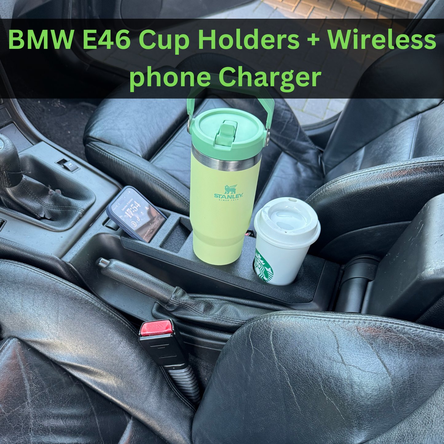 BMW E46 Cup Holders Wireless Charger -  Perfect E46 part