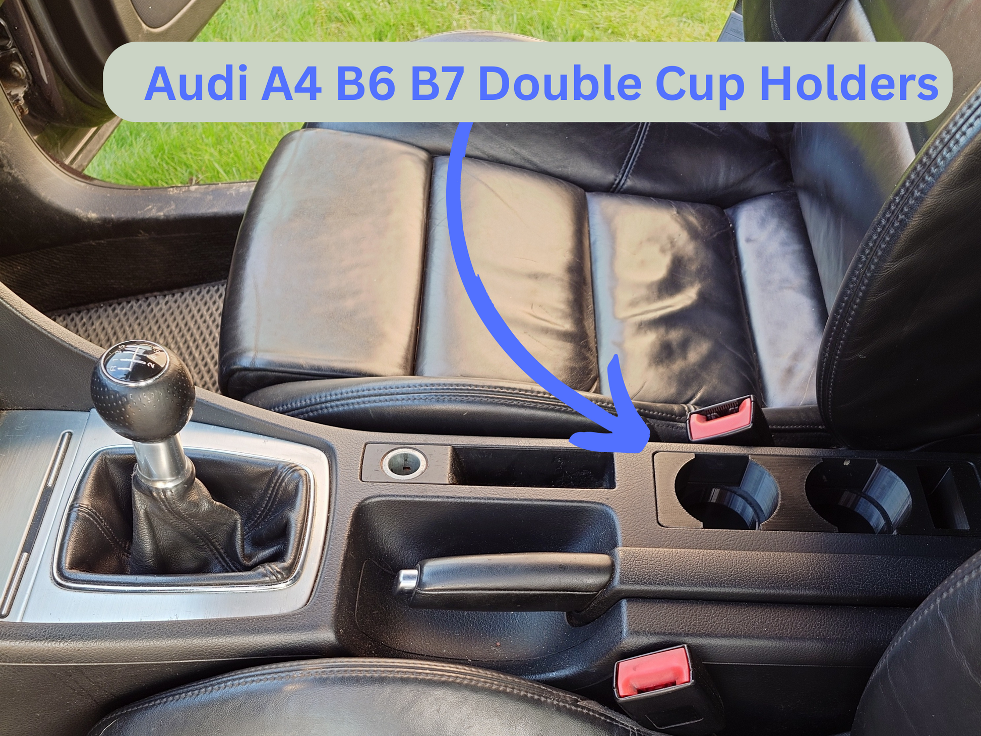 Audi A4 B6 B7 cup holders front view