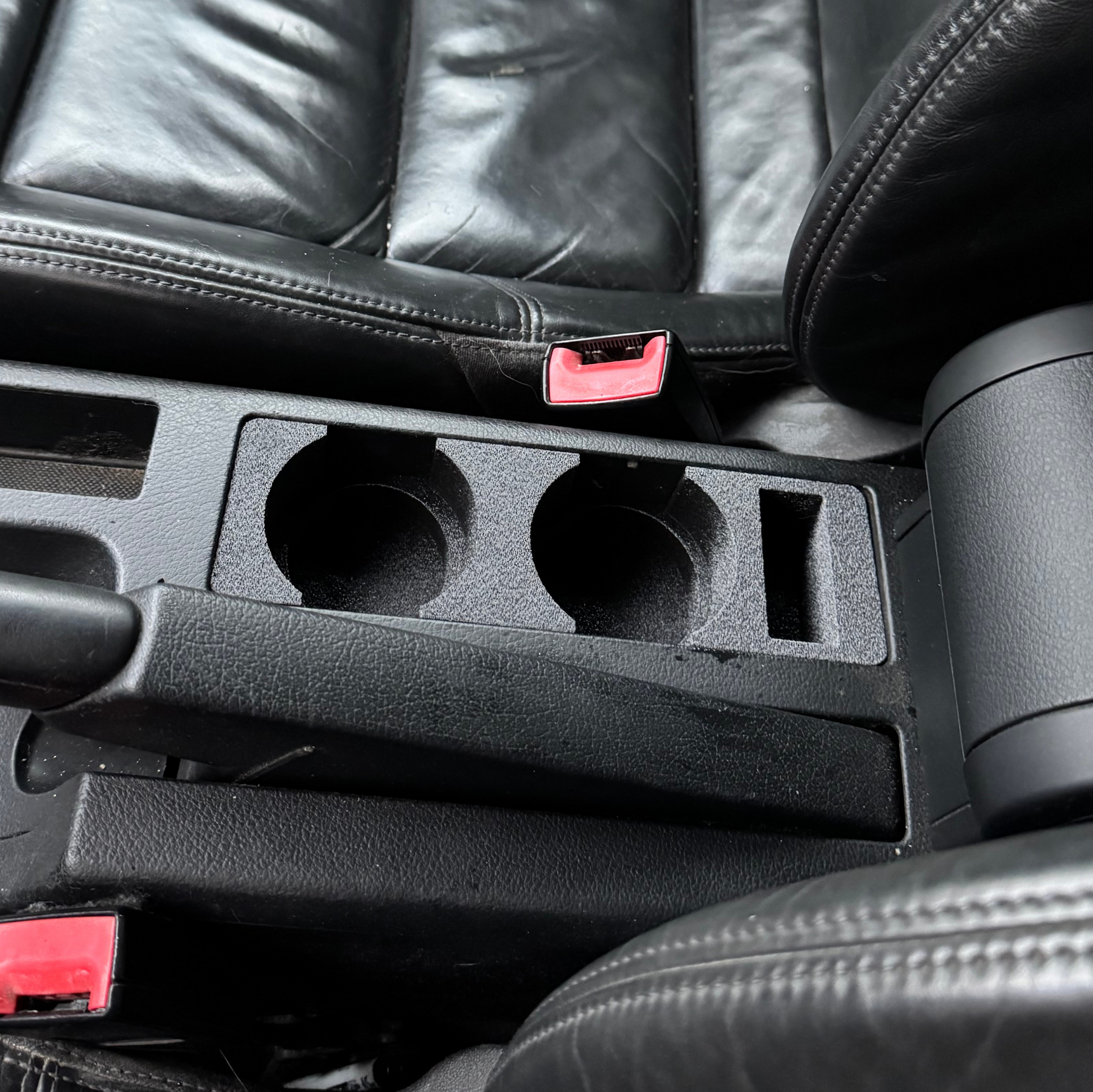 Audi A4 cup holders and black leather seats