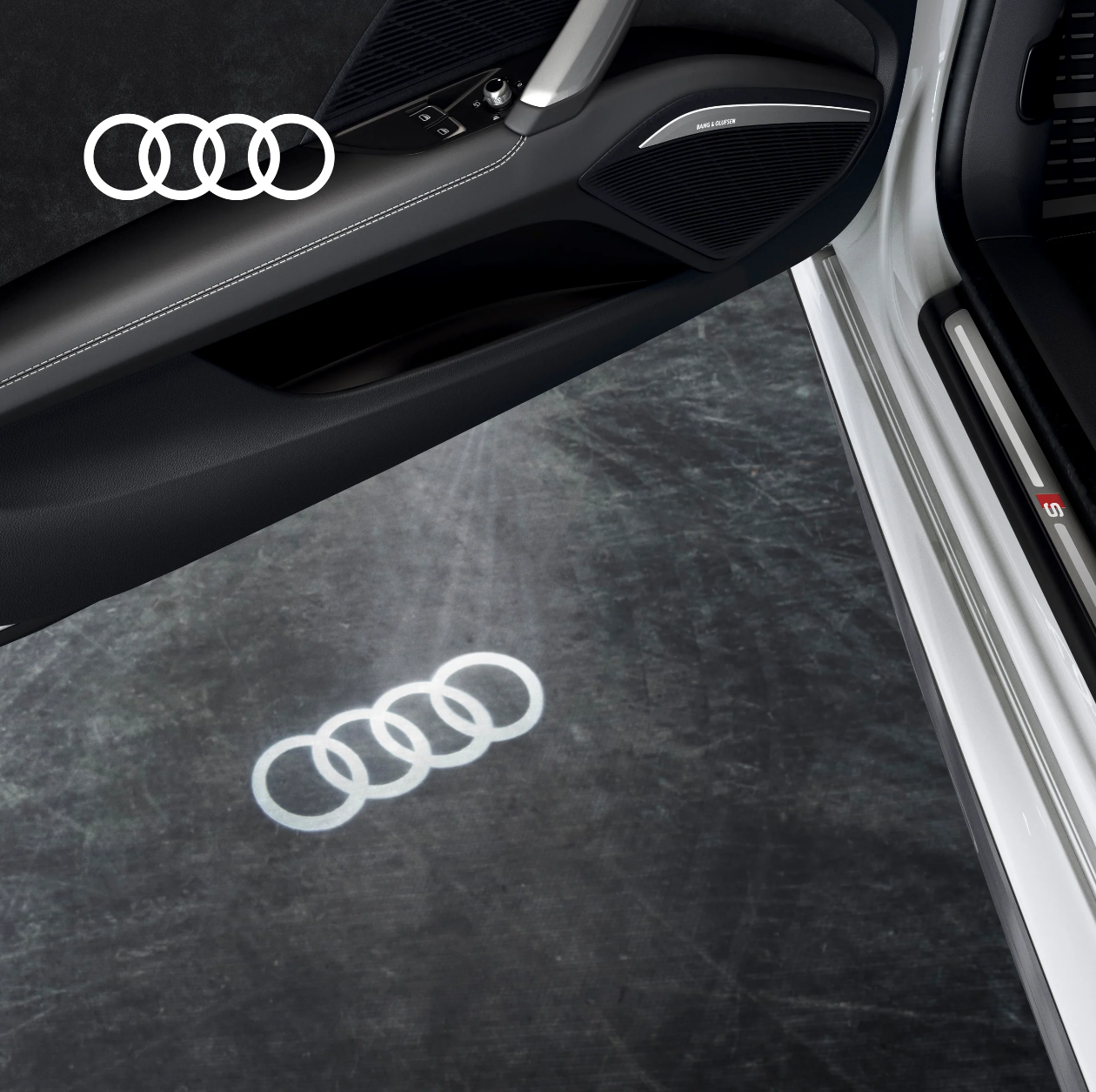 Audi Car Door Logo Light, LED Projector Welcome Lamps (2-Pack) – Fits Audi Models, Easy Plug & Play