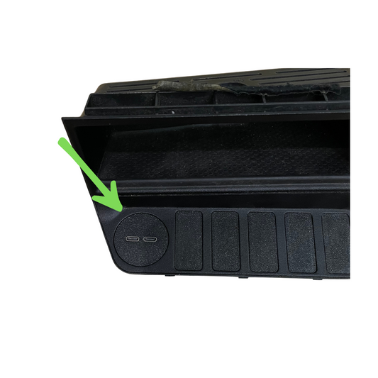 BMW E36 OEM-style center console tray with  double USB-C charger by UniqueDM