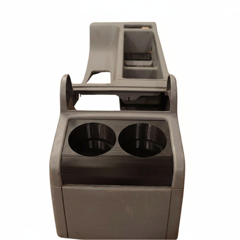 BMW E46 rear cup holders installed