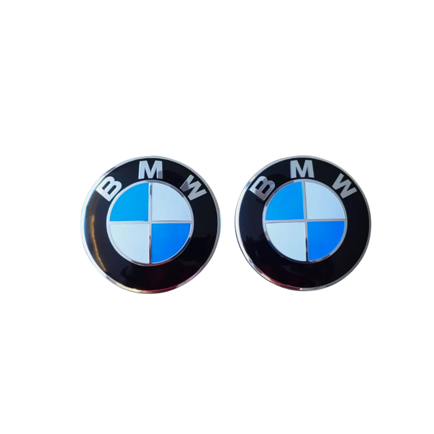 BMW front and rear emblem badge set in original blue and white OEM colors