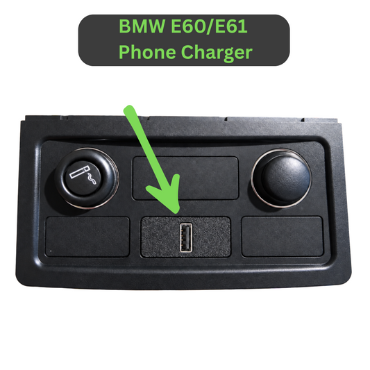BMW E60 E61 USB A Charger, Single Port Fast Charging, Rear Console Upgrade