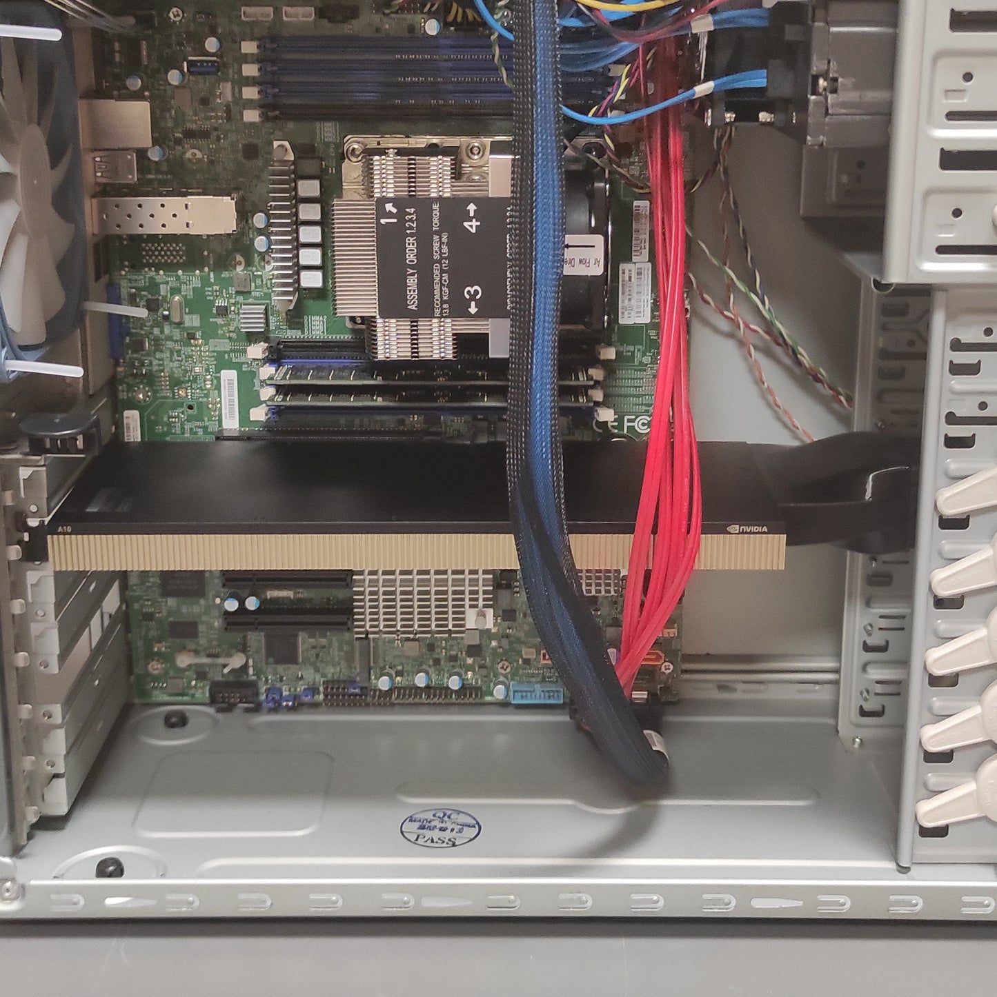 Nvidia A10 cooling adapter installed