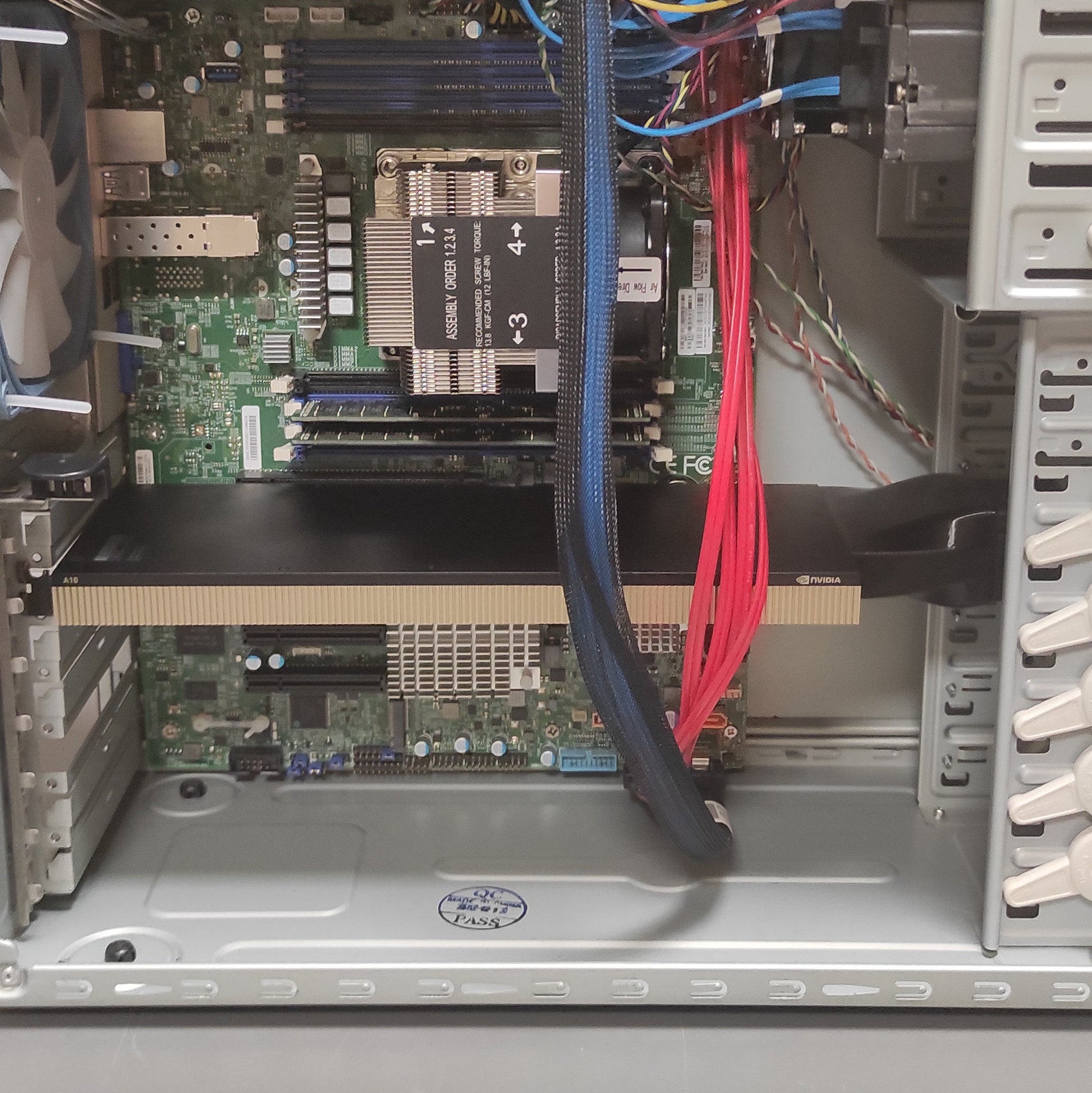 Nvidia A10 cooling adapter installed