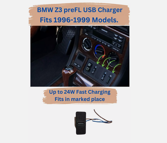 BMW Z3 PreFL (1996-1999) Fast USB Charger Button cover